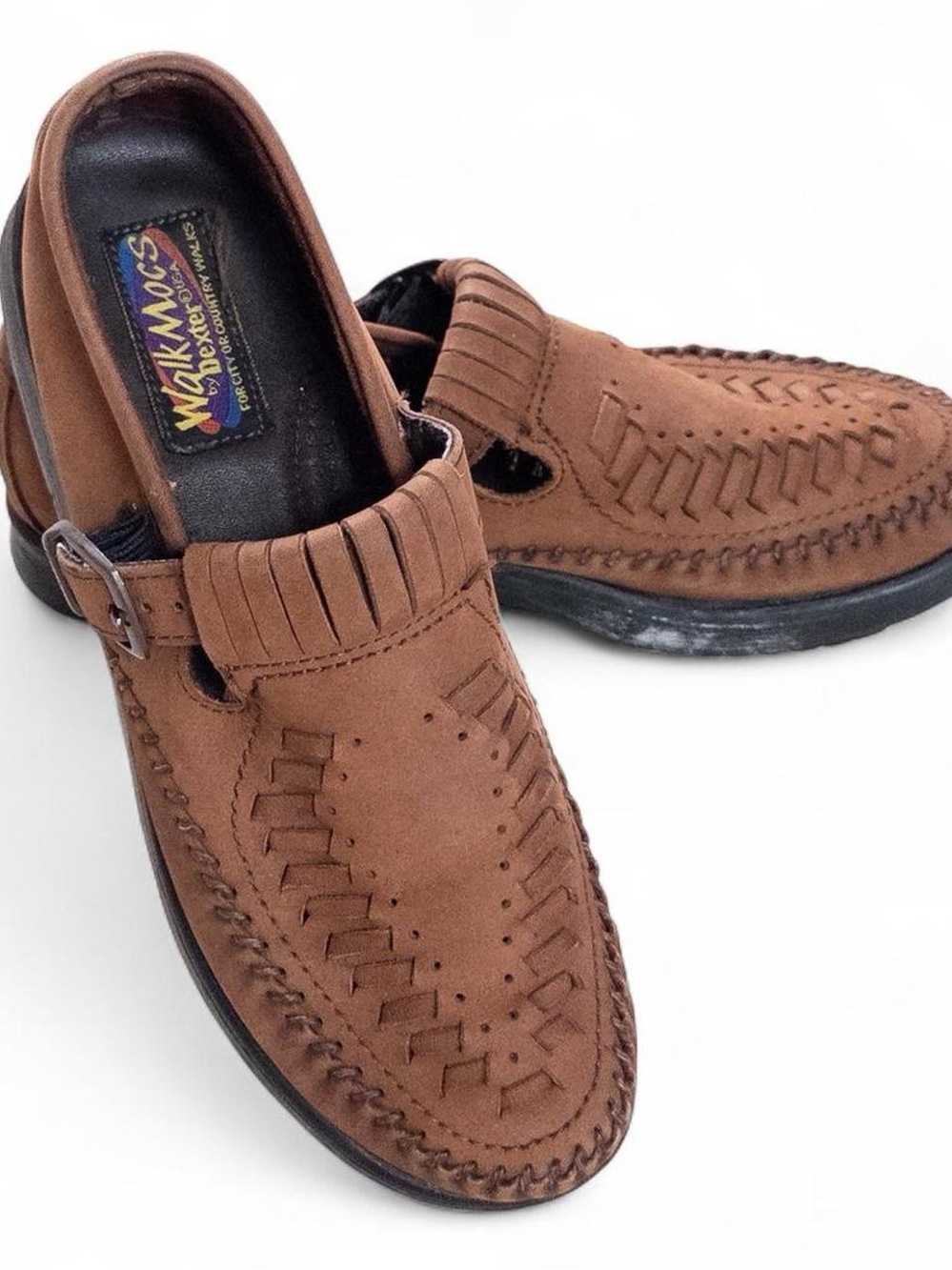 Vintage Dexter WalkMocs Leather Huarache Loafers Women’s Size 7.5 Brown